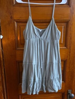 Garage  Sage Green Tiered Spaghetti Strap Sundress